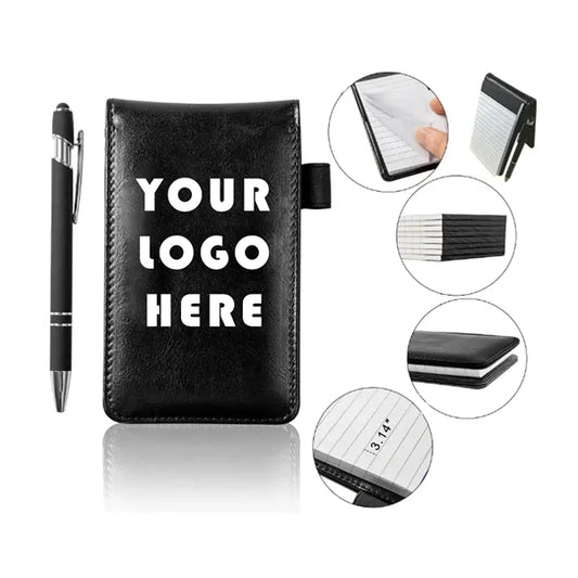 Pen And Card Slot Set PU Leather Notebook