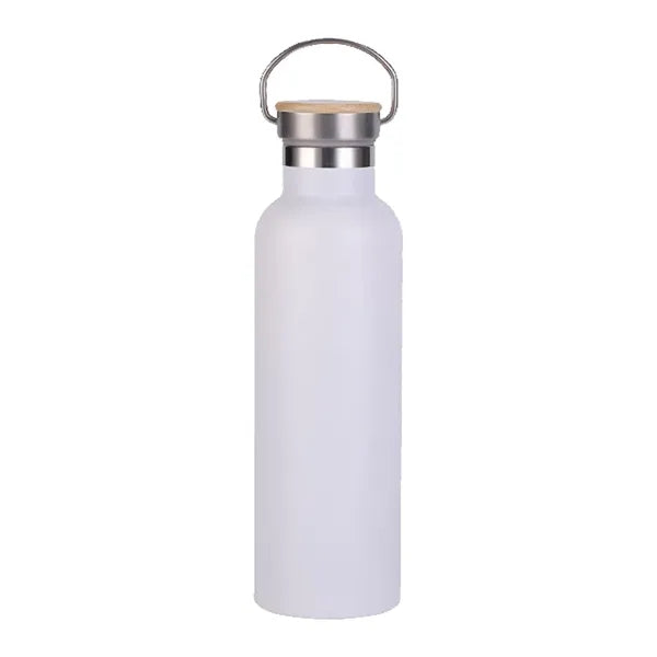 20oz Stainless Steel Insulated Water Bottle W/Bamboo Lids