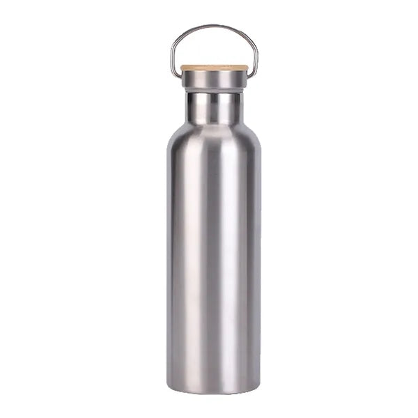 20oz Stainless Steel Insulated Water Bottle W/Bamboo Lids