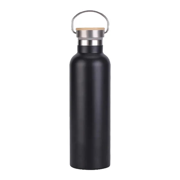 20oz Stainless Steel Insulated Water Bottle W/Bamboo Lids
