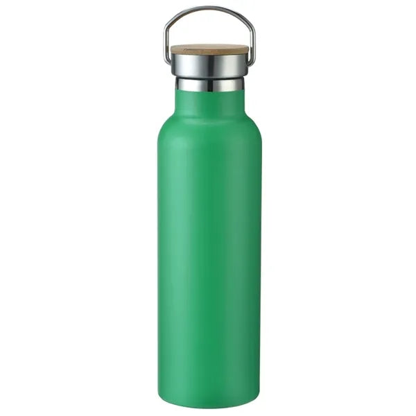 20oz Stainless Steel Insulated Water Bottle W/Bamboo Lids