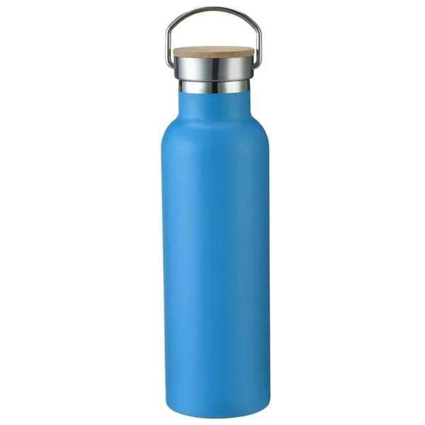 20oz Stainless Steel Insulated Water Bottle W/Bamboo Lids