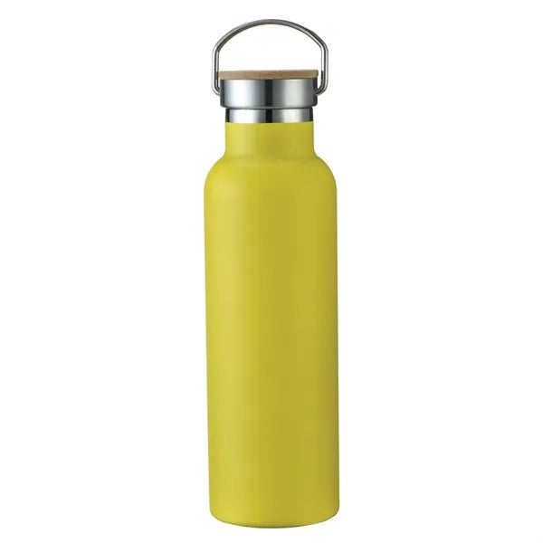 20oz Stainless Steel Insulated Water Bottle W/Bamboo Lids
