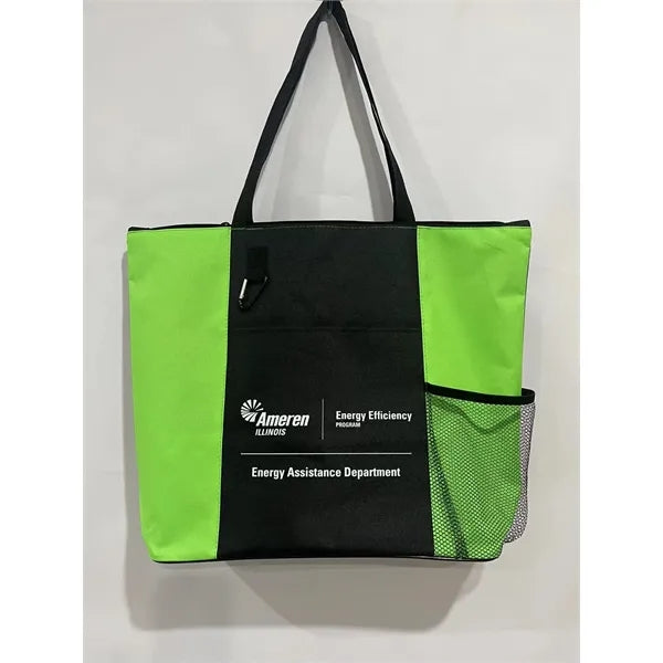 600D Oxfal Cloth Shopping Tote Bags w/ Zipper closure
