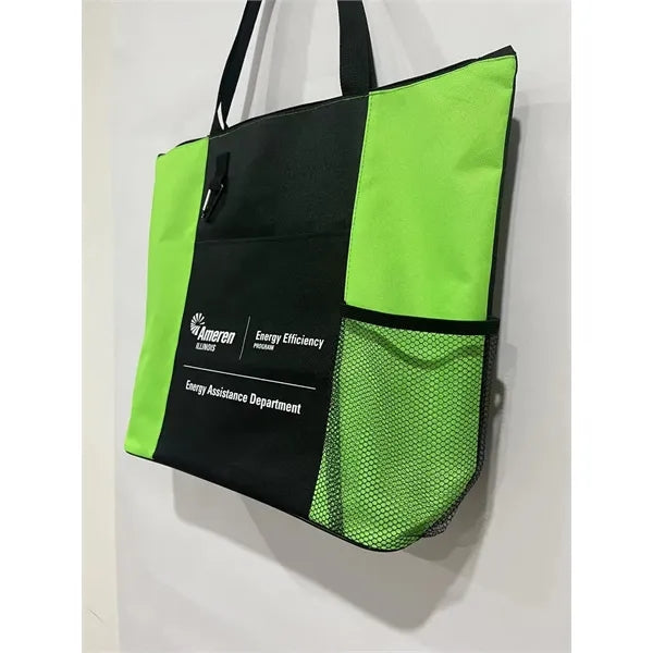 600D Oxfal Cloth Shopping Tote Bags w/ Zipper closure
