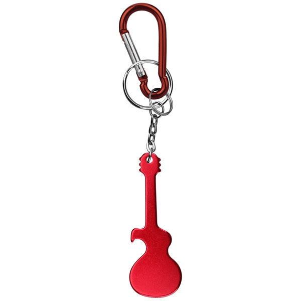Guitar Shaped Bottle Opener with Key Chain & Carabiner