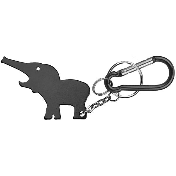Metal Elephant Shape Bottle Opener with Key Ring & Carabiner