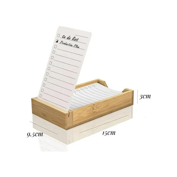 Productivity Daily To Do List Planner Bamboo Stand, 50 Cards