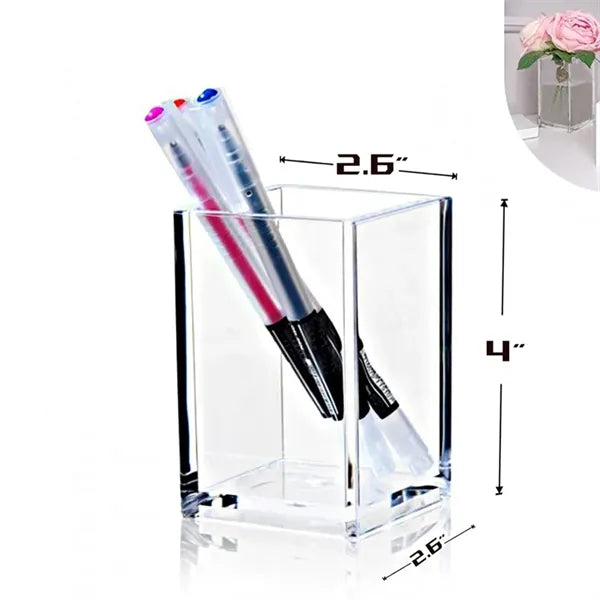 Clear Acrylic Rectangular Pen Holder