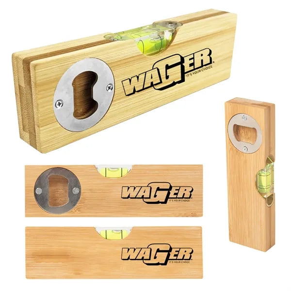 Bamboo Level With Bottle Opener