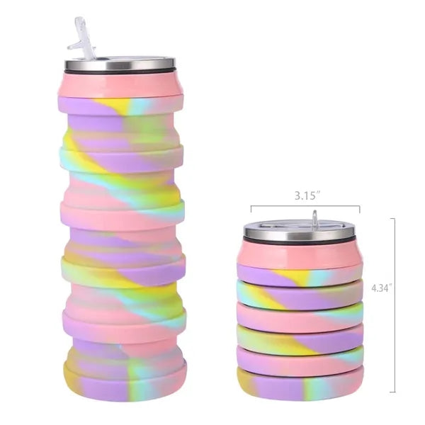 Camouflage Silicone Folding Sports Water Bottle