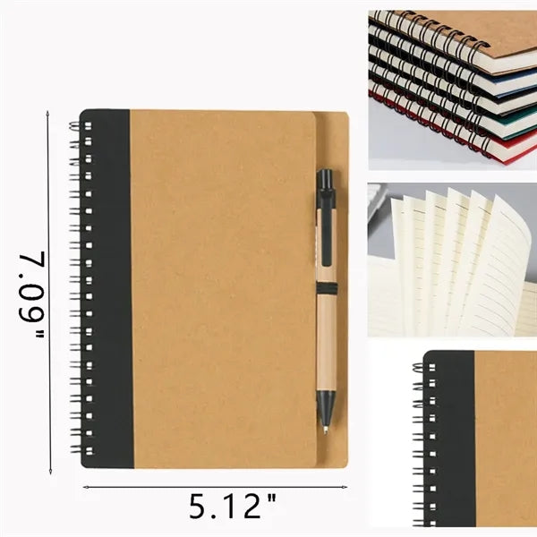 Kraft Paper With Pen Coil Book