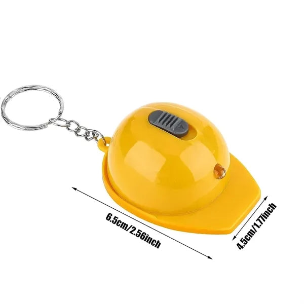 Safety Helmet Keychain With Flashlight