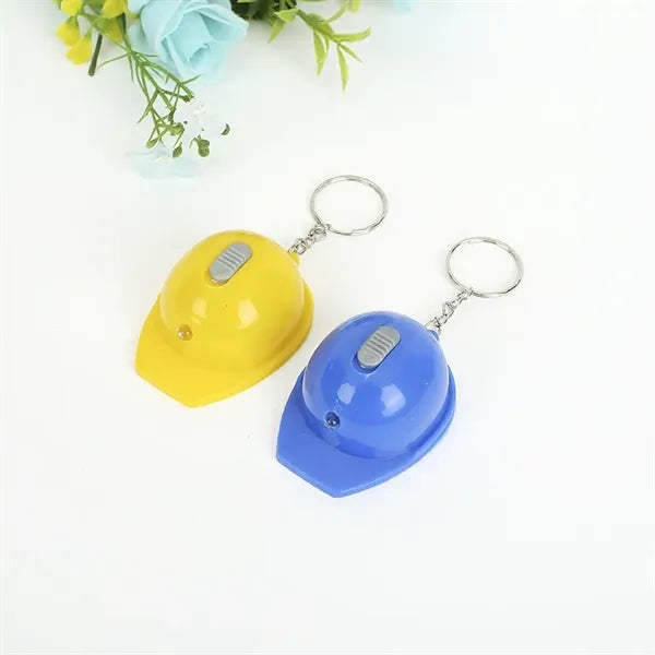Safety Helmet Keychain With Flashlight