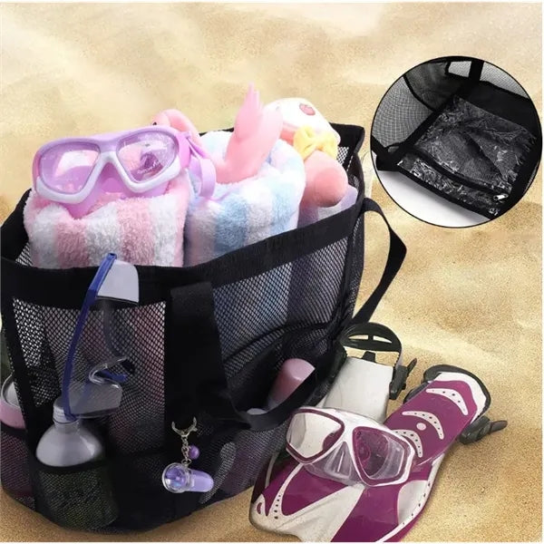 Large Mesh Beach Bag w/ Multiple Pockets