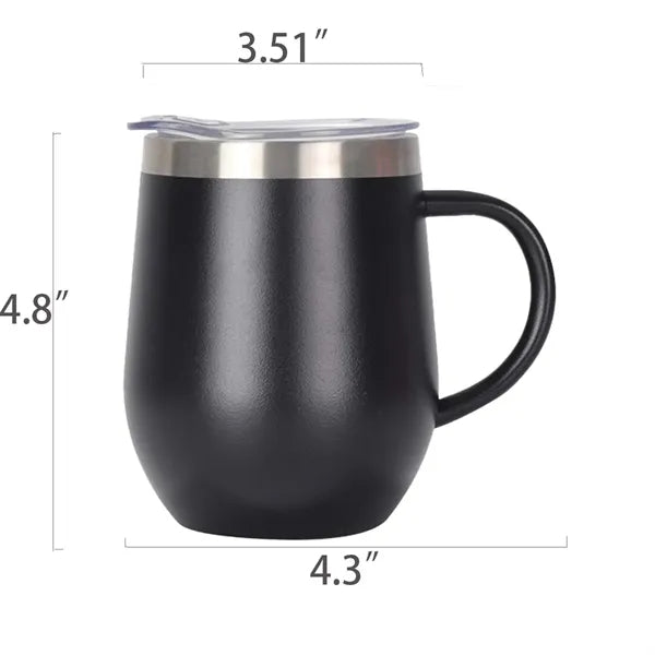 12oz Stainless Steel Wine Tumbler Coffee Mug with Lid