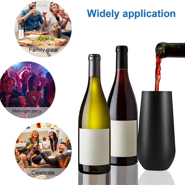 12 Oz Insulated Wine Cup Stainless Steel Tumbler with Lid
