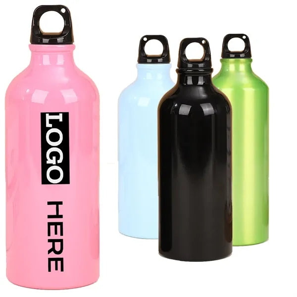 17 oz Aluminum Lightweight Sport Water Bottle with Carabiner