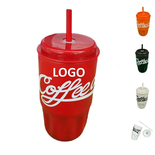 Insulated Stainless Steel Vaccum Cup with Lid and Straw
