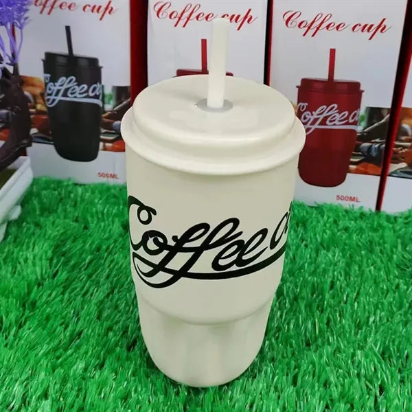 Insulated Stainless Steel Vaccum Cup with Lid and Straw