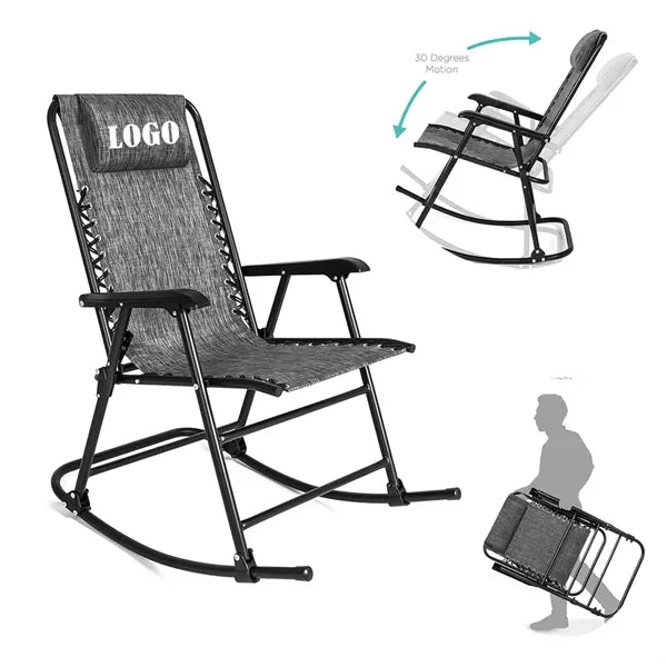 Outsunny Headrest Folding Rocking Chair