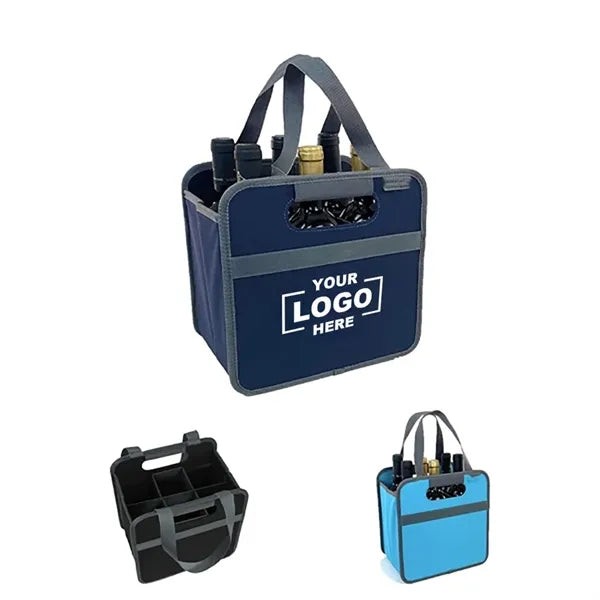 Foldable 6 Bottle Wine Tote