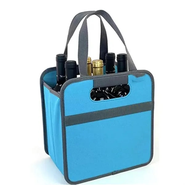 Foldable 6 Bottle Wine Tote