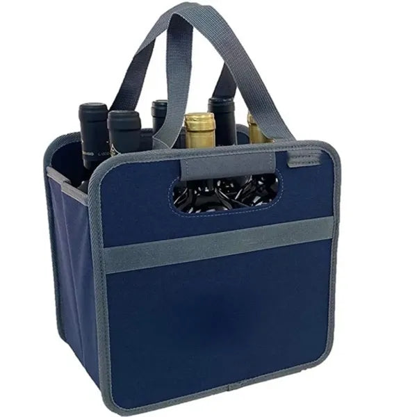 Foldable 6 Bottle Wine Tote