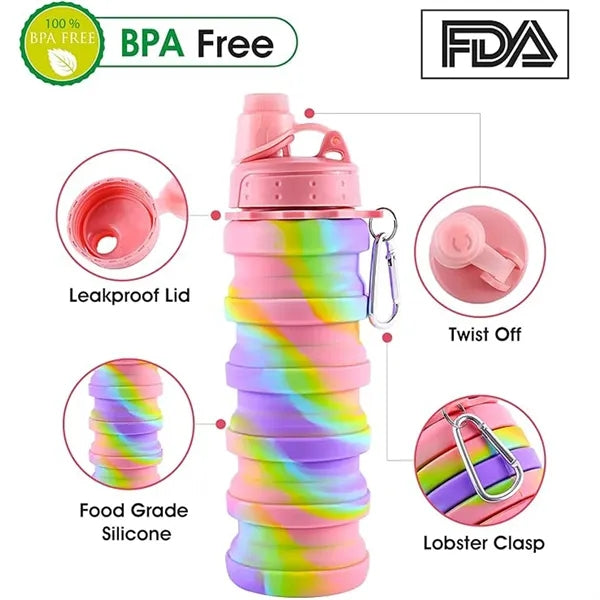17oz Silicone Collapsible Water Bottle