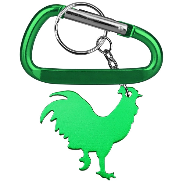 Rooster Shape Bottle Opener with Key Chain & Carabiner