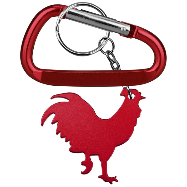 Rooster Shape Bottle Opener with Key Chain & Carabiner
