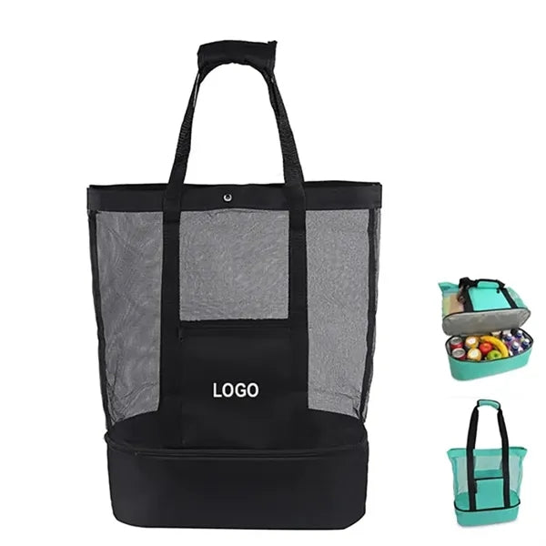 Mesh Tote Insulated Cooler Beach Bag