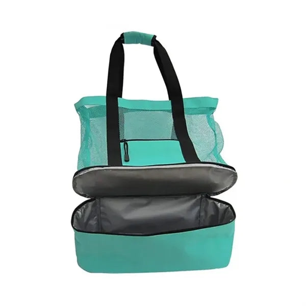 Mesh Tote Insulated Cooler Beach Bag