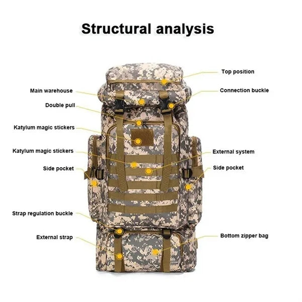 80L Camouflage Backpack