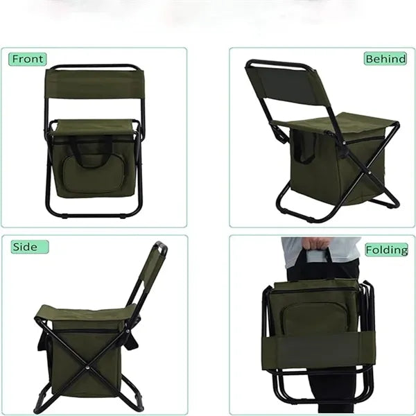 Folding Chair With Cooler Bag Backpack