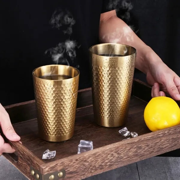 Double Layer Diamond Water Glass