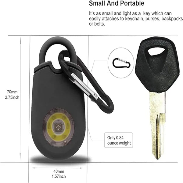 Personal Keychain for Women Siren Alarm LED Flashlight