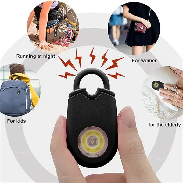 Personal Keychain for Women Siren Alarm LED Flashlight