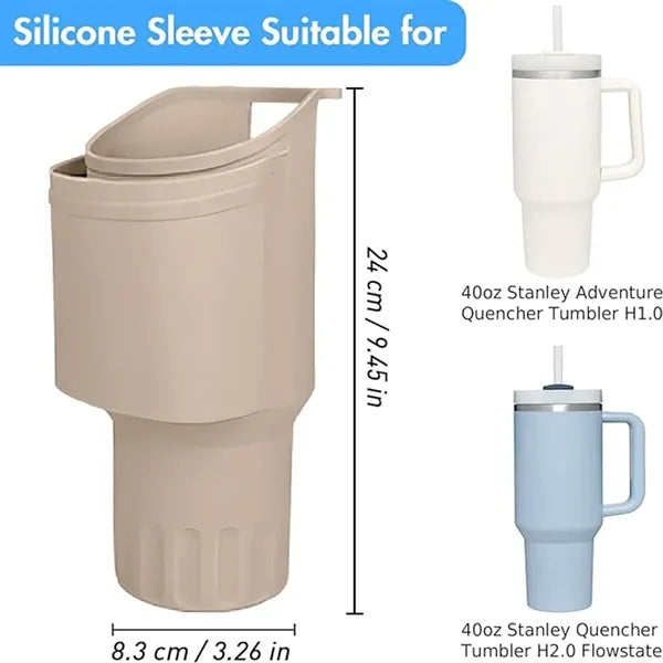 Silicone Boot 40oz Tumbler Handle Water Bottle Holder Cover