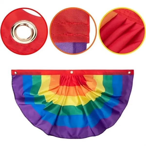 Rainbow Bunting Fan Flag