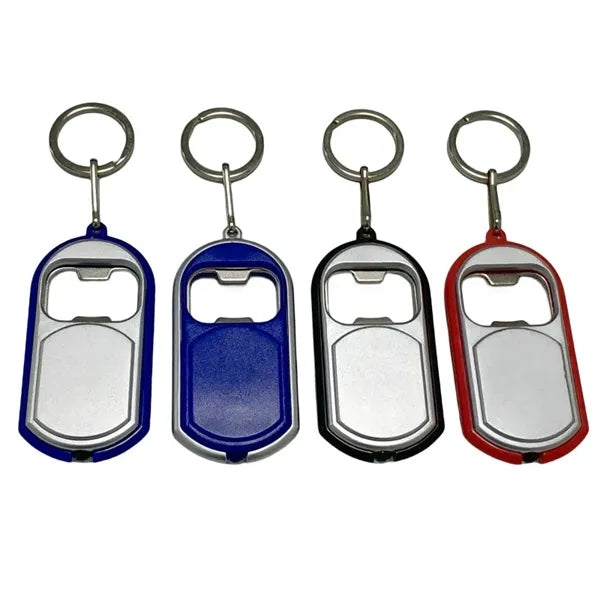 Bottle opener key chain with LED light
