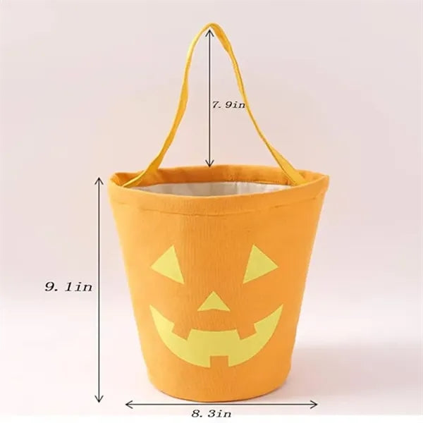 Pumpkin Canvas Candy Tote Bucket