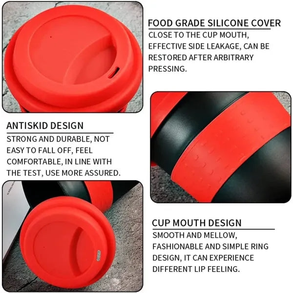 Portable Drinkware Coffee Plastic Cup With Silicone Lid