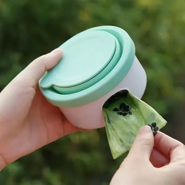 3-in-1 Collapsible Pet Bowl with Food Dispenser Poop Bag