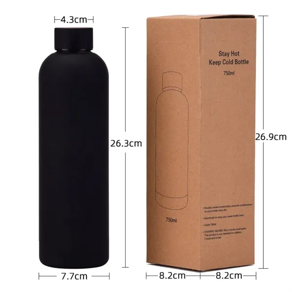 17 oz Double Wall Stainless Steel Bottle with a Rubberized F