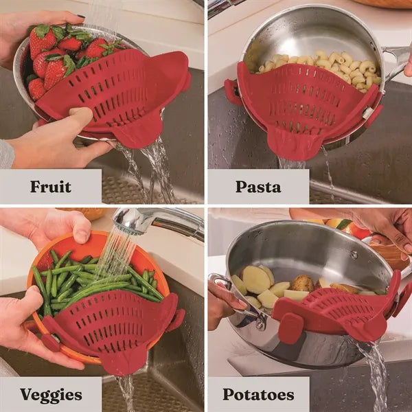 Clip On Strainer Silicone for All Pots and Pans