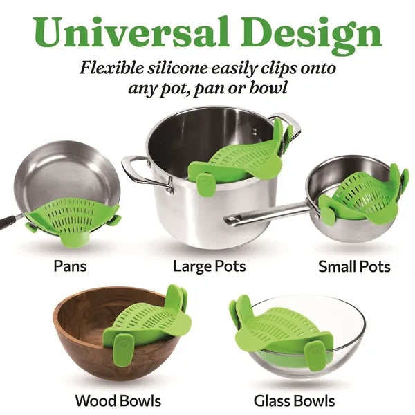 Clip On Strainer Silicone for All Pots and Pans