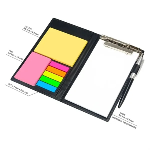 Durable Notebooks W/ Ballpoint Pen Sticky Notes