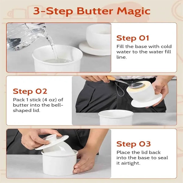 10OZ Ceramic Butter Dish Keeper