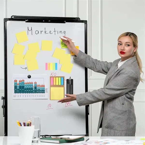 Magnetic Colored Sticky Notes And Flags With Pen Holder